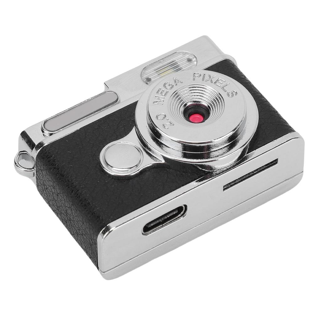 Keychain Camera 1080P Wide Angle Lens Type C Vintage Compact Camera with Color Screen for Campus Life Records Festival Celebrations