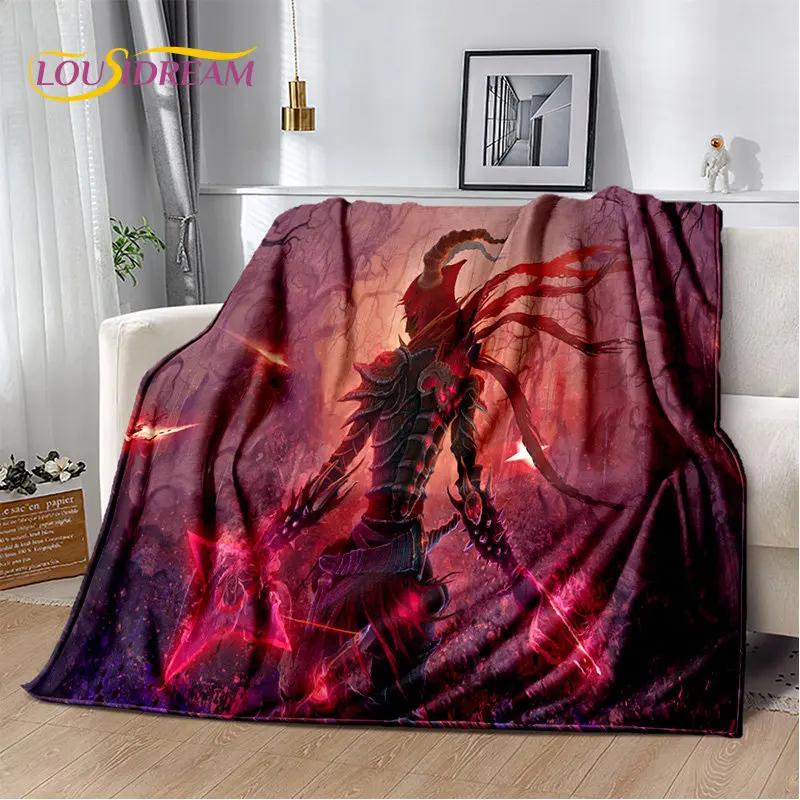 3D-Diablo-Game-Gamer-Cartoon-Decke aus weichem Plüsch, Flanelldecke, Überwurfdecke für Wohnzimmer, Schlafzimmer, Bett, Sofa, Picknickdecke, Kinder