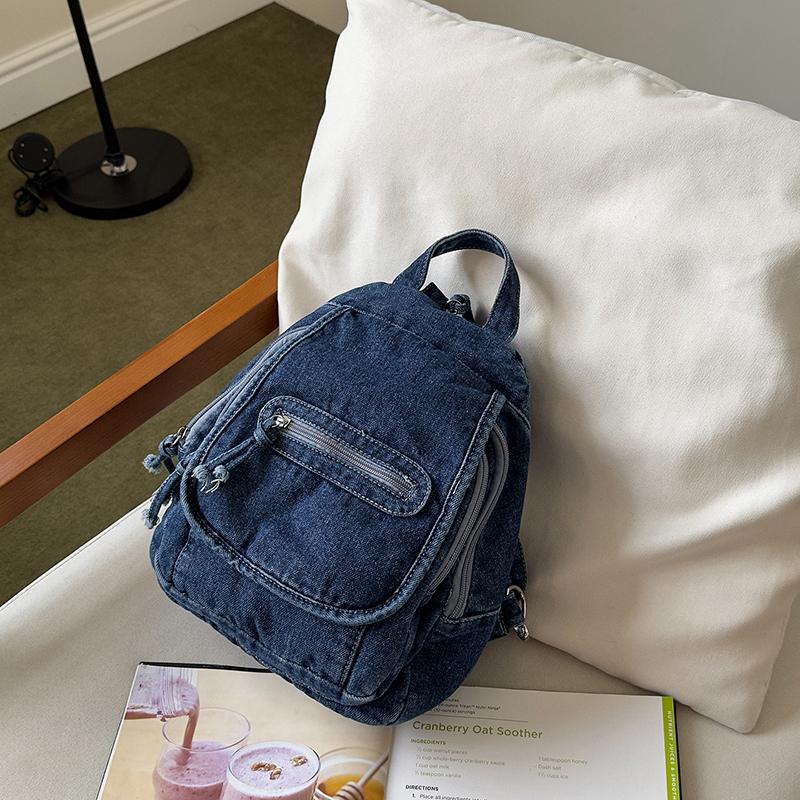 Dżinsowy Plecak Damski Duża Pojemność Retro Torba na Ramię Crossbody Wielofunkcyjna Torba na Pierś