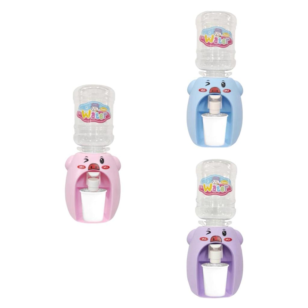 Mini Water Dispenser for Kids Miniature Role Play House Toy Dollhouse Toy Piggy Animal Water Machine Cute for Children Gift