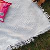 White Outdoor Picnic & Beach Blanket: Moisture-Proof Ground Mat for Camping, Seaside, and Photography