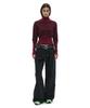 PARTIMENTO WOMEN Pwc High-Neck Back Button-Up Knit Top_Plum Stripe