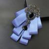 Crystal Bow Tie Fabric Neck Decoration Brooch Accessories Collar Flower  British Style