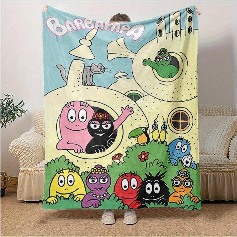 

1pc, Barbapapa Family Throw Blanket, Soft & Cozy Home Decor for Couch, Bed, Car, Travel, Camping, Office Nap, Perfect Gift for FriendsB013 130x150cm