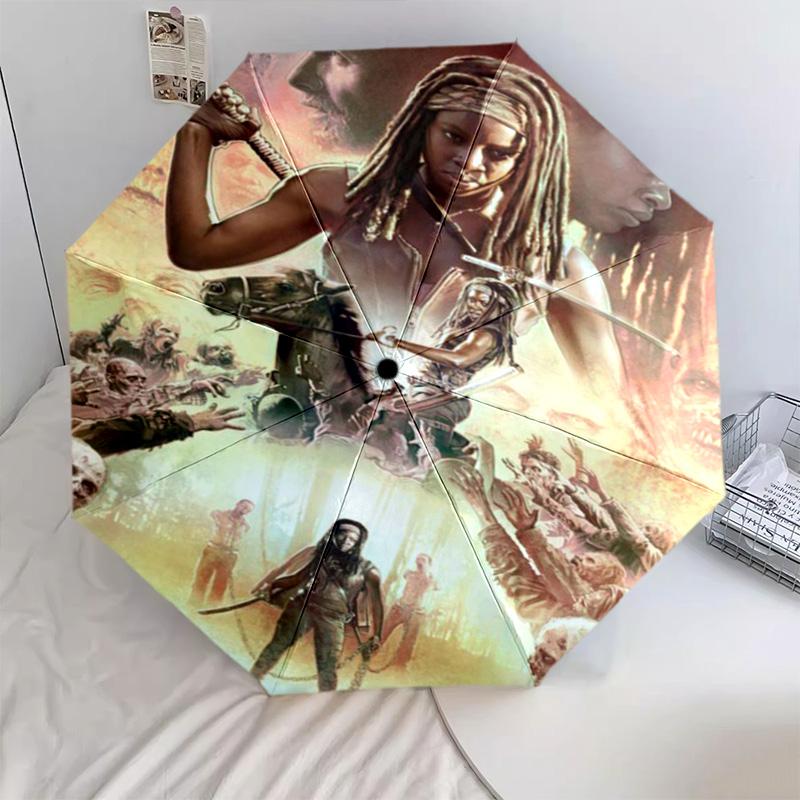 Apocalyptic Warrior Uprising Folding umbrella 8 paraphenoid bones Portable printing Sun umbrella Gift
