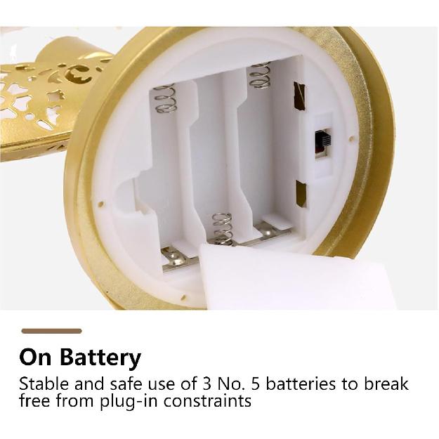 Moon Lamp, Enchanted Lunar Lamp, Crescent Moon LED Light, Moon Table Lamp Half Moon Light Metal Ramadan Star Lamp, Battery Operated Table Lamp for