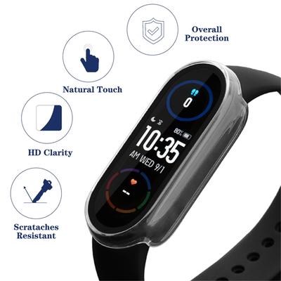 Screen Protector GlassCompatible Mi Band 3 4 5 6 for Case Strap For Mi Band for Smart Watch Miband Full Cover Protective