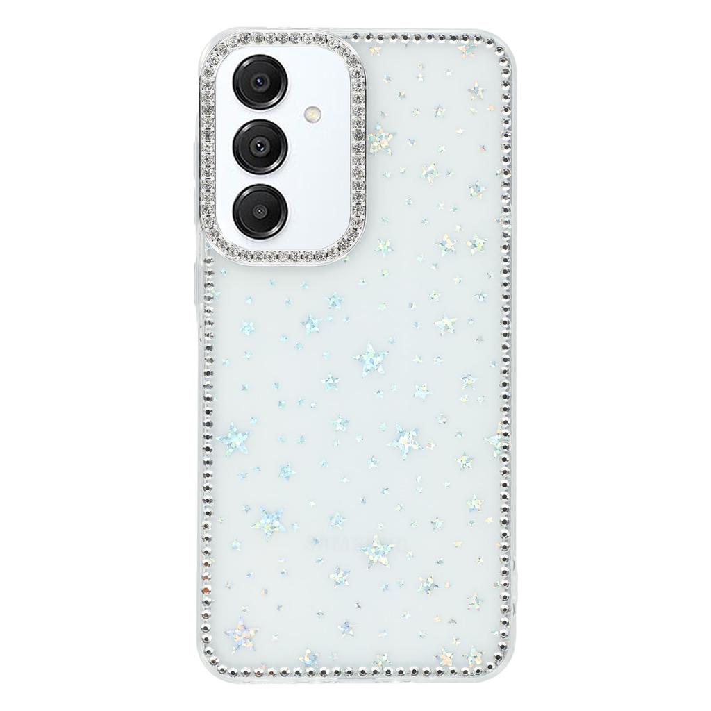 For Samsung Galaxy A15 4G/A15 5G Case Rhinestone Edge Glitter Back TPU+PC IMD Phone Cover