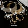 Metal geometric multi-layer necklace set, heavy industry design sense collarbone chain, niche cold temperament necklace jewelry women