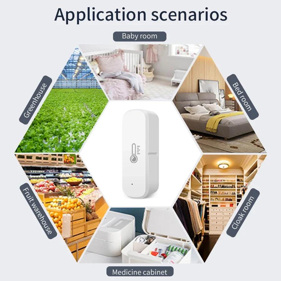 Tuya ZigBee Smart Temperature Sensor Home Security Thermometer Smart Life APP Voice Control Alexa Google Assistant Monitoring