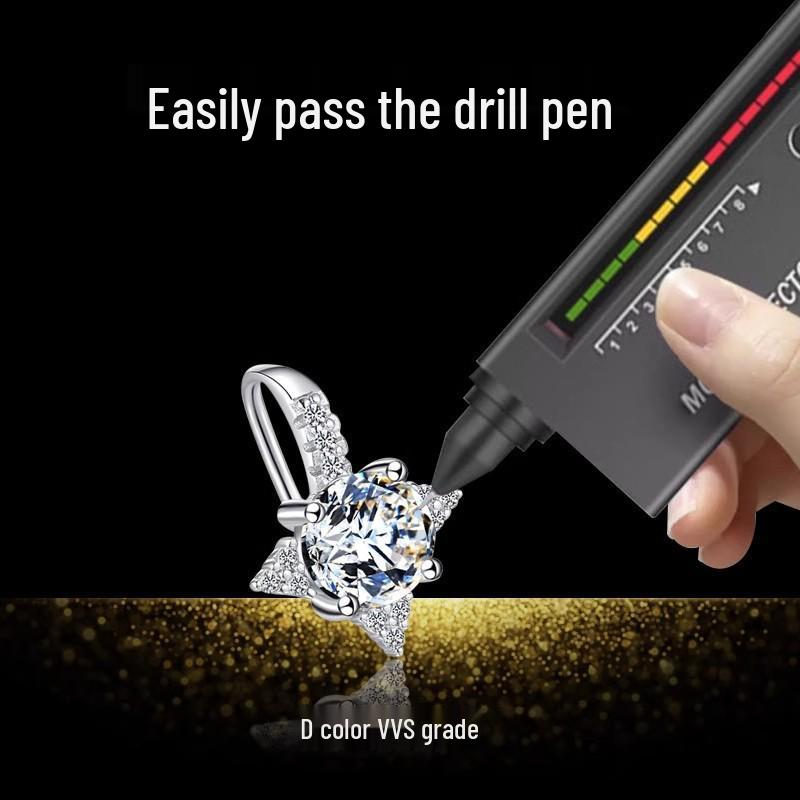 Eight-Pointed Star Moissanite Stud Earrings In S925 Sterling Silver - Women’s Mori Style Ear Jewelry