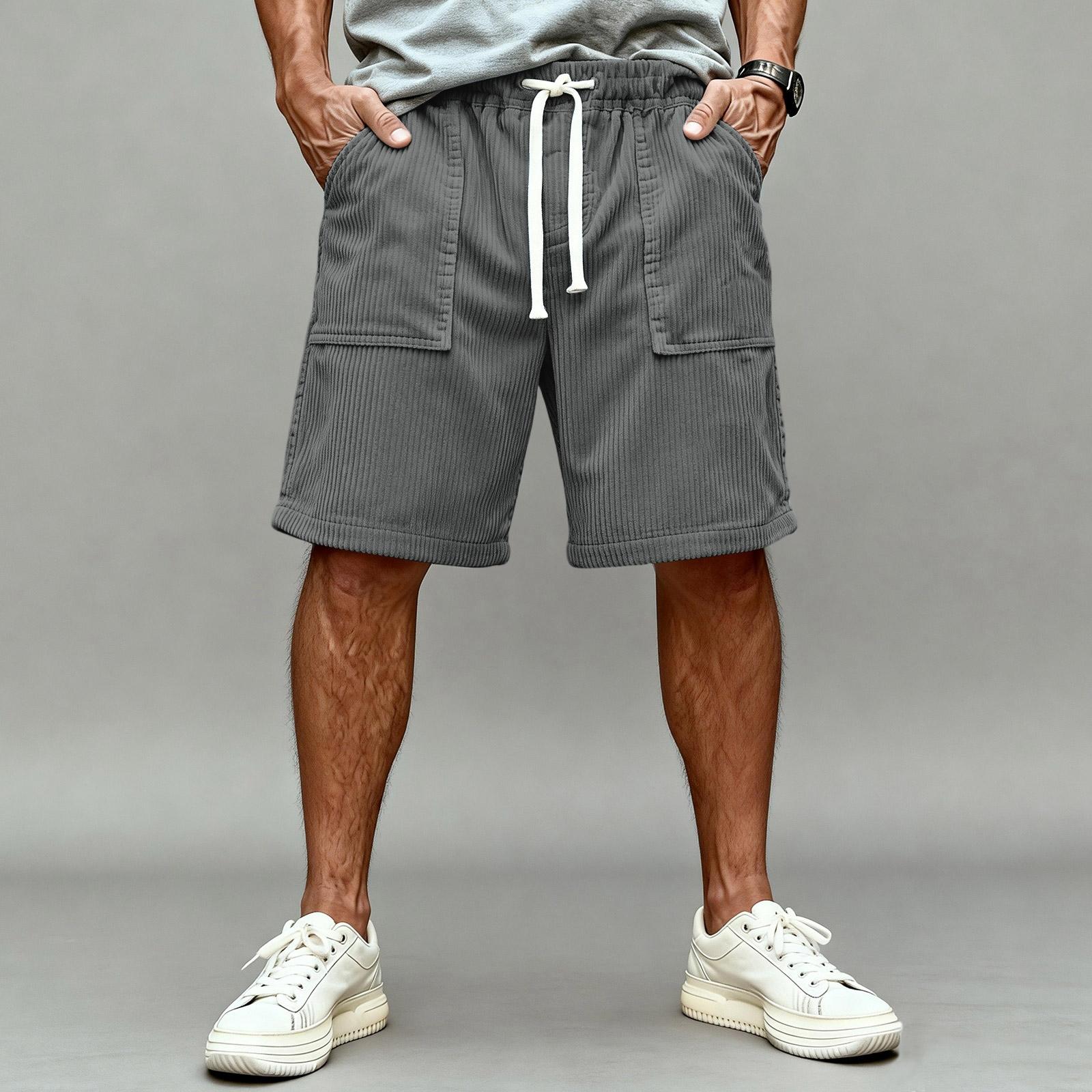 

Men s -color Casual Corduroy Loose Five-inch Length Shorts - Men s Comfortable Sports Shorts XXXL