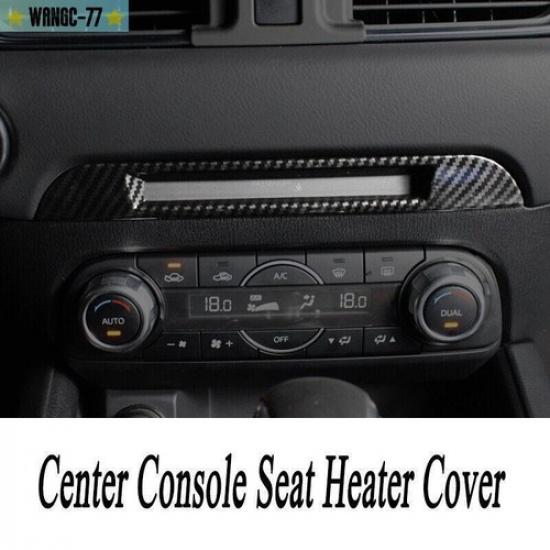 For Mazda CX-5 CX5 2017-2024 Carbon Fiber Center Console Seat Heater Cover Trim