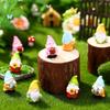 40 Pcs Spring Mini Gnomes Figurine Miniature Spring Gnome Resin Statues Flowers Sunflower Mini Resin Gnomes Table Decor for Summer Tiny Elf Indoor
