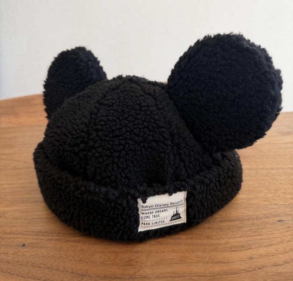 Tokyo Disney Resort limited Ears Mickey Fluffy boa Cap Hat japan Black