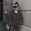 Women Vintage V-Neck Knit Pullover Sweater Long Sleeve Big Lapel Loose Casual Knitted Tops Autumn Winter Simple Fashion Kniwear Clothing