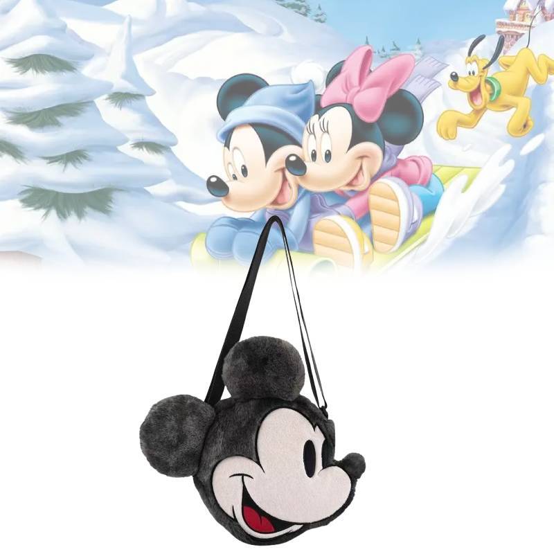 Mickey Mouse Plush Shoulder Bag With Cartoon Design For Kids And Teens