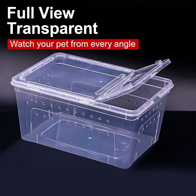 Spacious Reptiles Habitat Housing Container with Slide Out Fece Layer Waste Collection Drawer