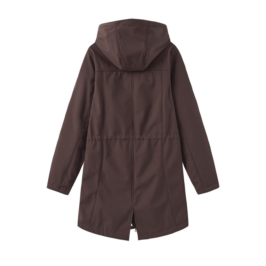 Women's Fashionable Casual Solid Color Long Sleeved Pocket Jacket Hooded Coat Windbreaker