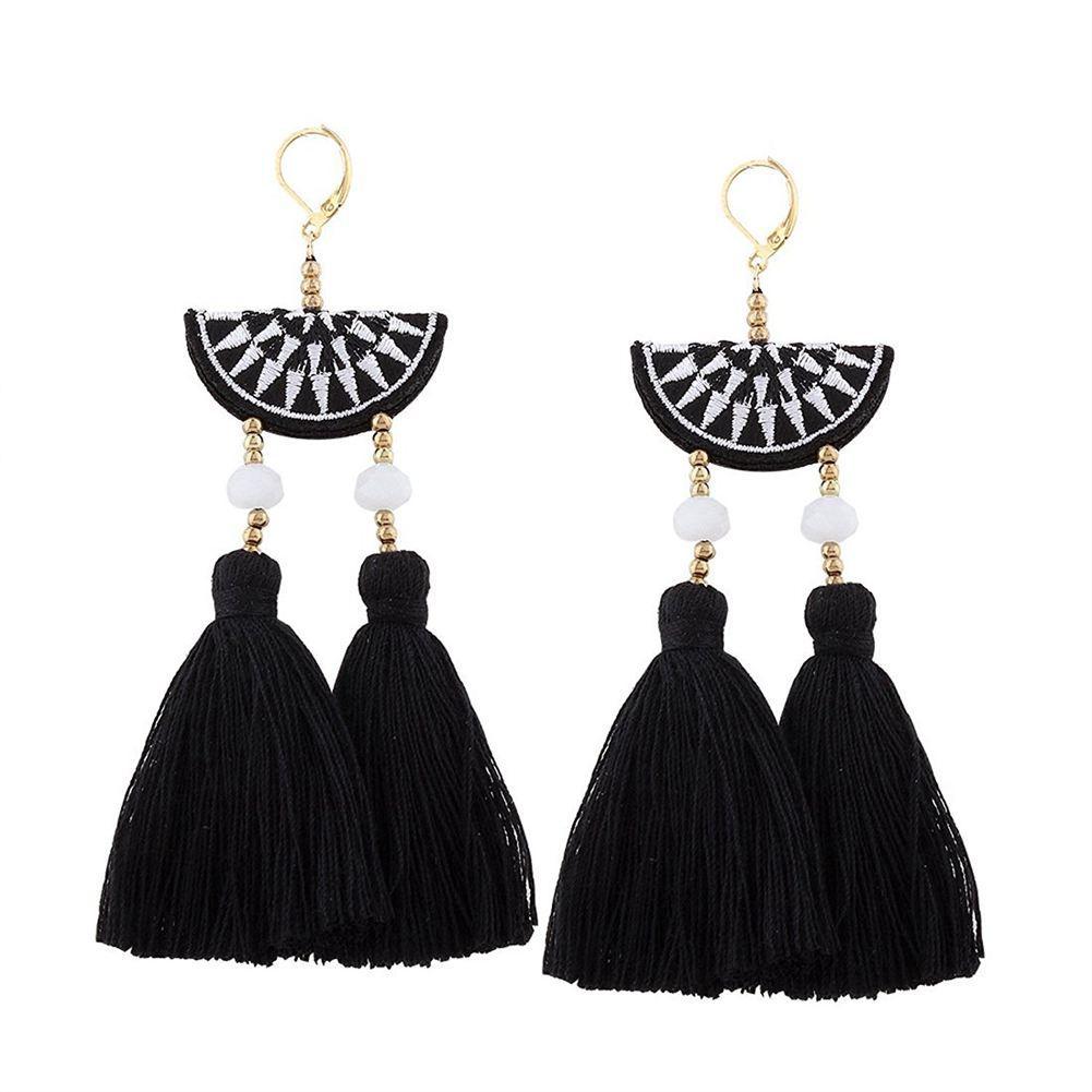 ball earrings|clip on earrings|ear cuffs|dangle earrings|earring jackets|hoop earrings|stud earrings|Exaggerated earrings long knitted national wind studs. European and American earrings