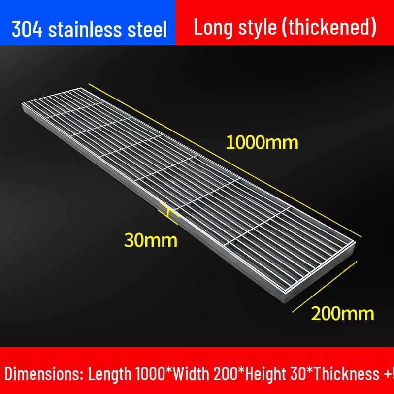 Gitterrostabdeckung aus Edelstahl 304 für Entwässerungsrinnen und Schächte.