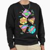 Unisex Cotton Sweater Pullover Hoodie Printed Sweater Nineties Dinosaurs Pattern Pullover Sweatshirt Casual Long Sleeve Sweatshirt