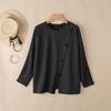 ZANZEA Women Casual Round Neck Solid Color Long Sleeve Tee Tops