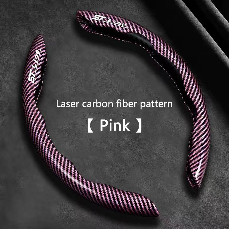 For Ford Focus Mustang GT SHELBY ST LINE STLINE Mondeo Carbon fiber Car Steering Wheel Cover New Anti-slip Protection Cushion