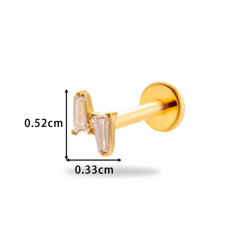1 pièce G23 Titane Massif Filetage Interne Dos Plat Fleur CZ Clou de Tragus Cartilage Boucle d'Oreille Helix Rook Lobe Labret Bijou de Piercing