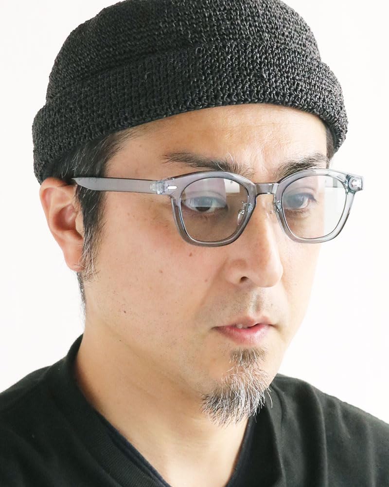 [Quintet] Men's Boston-style Sunglasses, UV Protection, Colored Lenses, Black Frame, Unisex, 28-ty-2970 (2 Clear BeigeBrown)