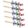 5pcs Handle Wooden Bells Colorful Percussion Instrument Infant Baby Rattle Toys with 10pcs Small