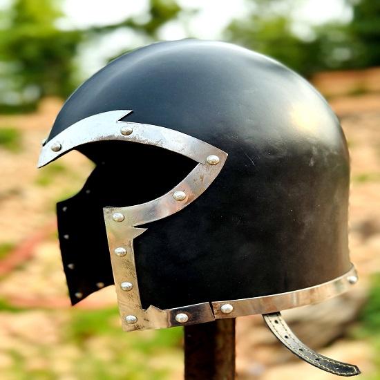 Barbuti Helmet Medieval Knight Greek Barbate Armor Helmet Black Cosplay Helmet Best Gift for Halloween