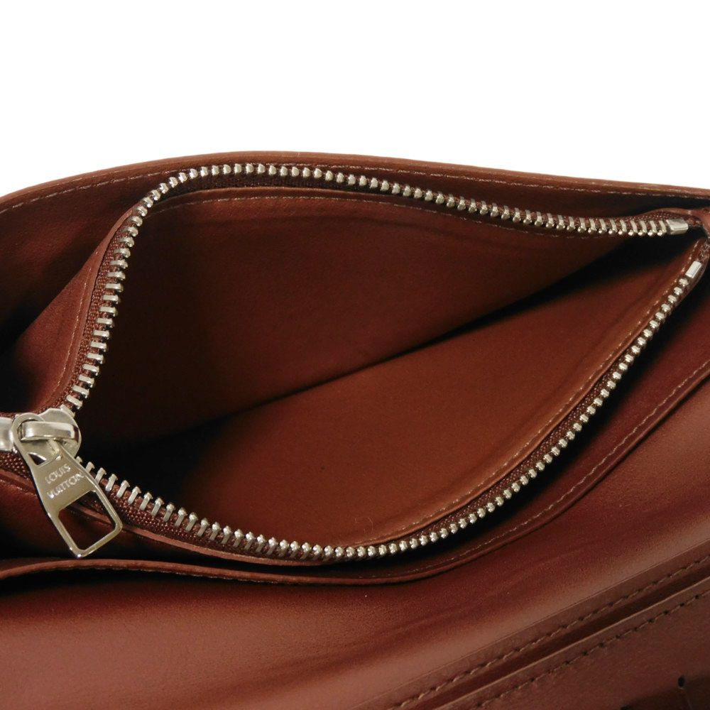 Used 12564 Portefeiulle Braza M61195 7940 New V Mark V Logo Bifold Brown Cuir Ombre Acajou Men's from Japan AUTHENTIC