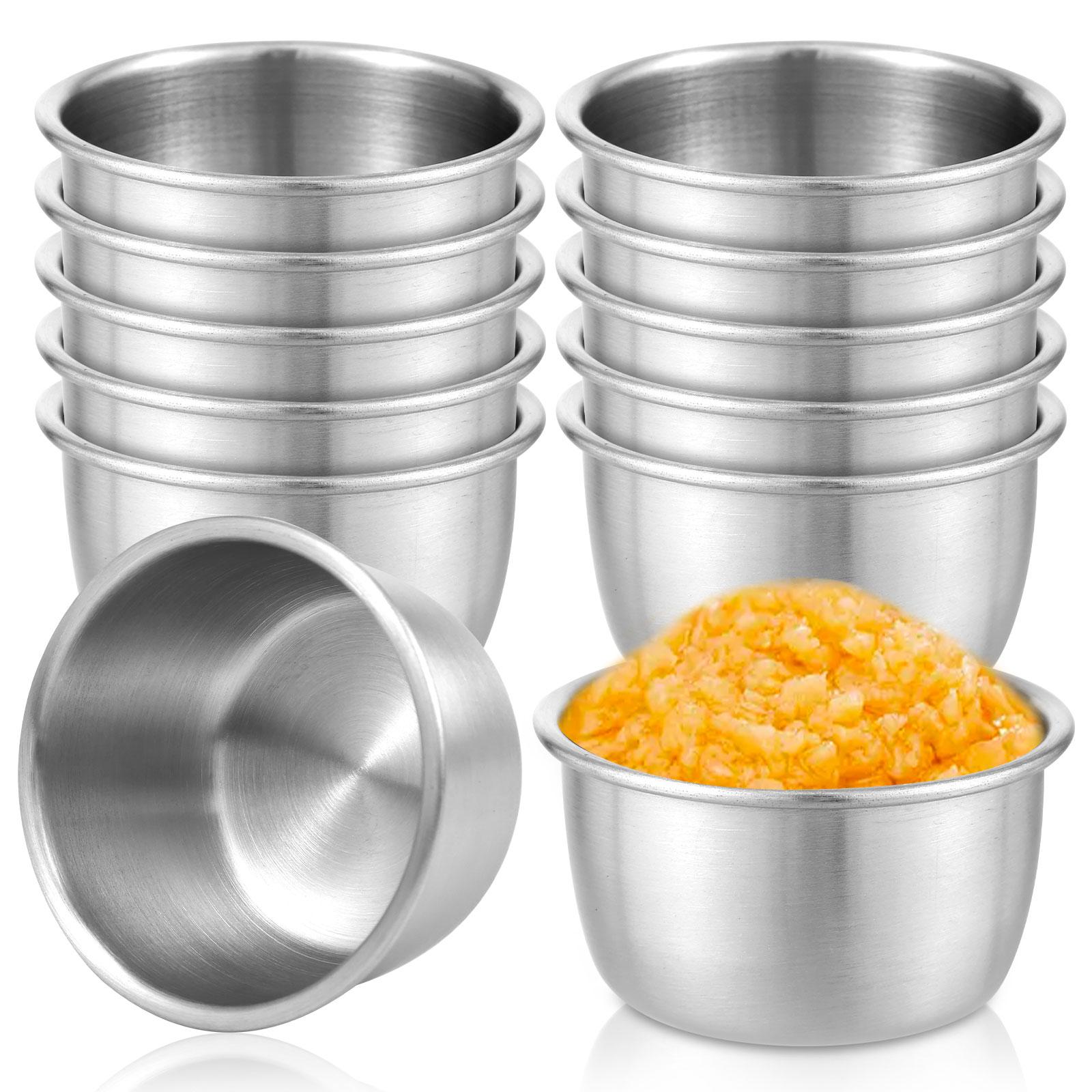 

Stainless steel dipping sauce cup 12pcs circular dipping sauce tray mini reusable seasoning cup dipping sauce cup