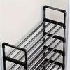 1pc Simple Shoe Rack, Multi-layer Folding Shoe Cabinet Economical Home Bedroom Metal Black Rack Shoe Rack