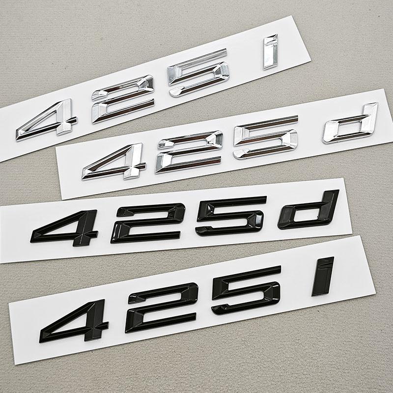 3D ABS Car Letters Logo 425i 425d Badge Emblem Sticker Rear Trunk Decals For BMW 4 Series 425i 425d Tail Marking Accessories