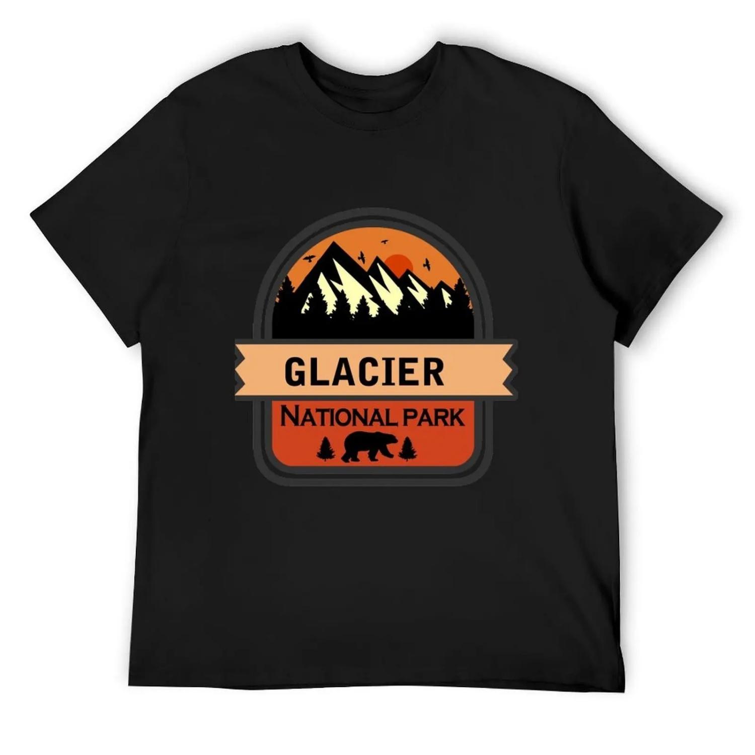 Glacier national park T-Shirt Personalized t-shirt custom t-shirts anime stuff shirts graphic tee t shirt for men S