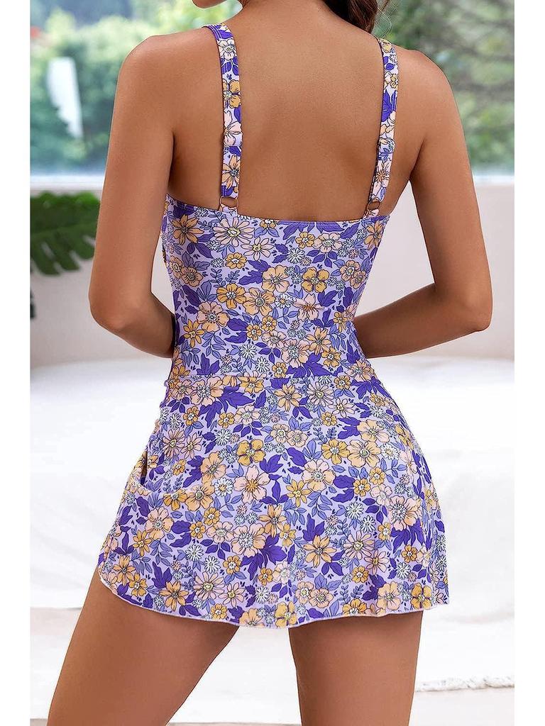 2024 Women's Plus Size Lace-Up Tankini Swimsuit - European & American Beach Vacation Style