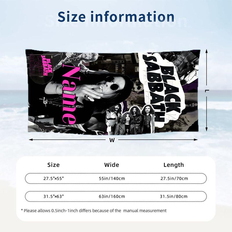 Ozzy Osbourne Custom Name Printed Beach Towel Personalized Soft Towel For Swimming Beach Travel