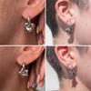 Punk Style Dangle Earrings Unique Detachable Star Heart Drop Earrings Statement Jewelry Fashion Simple Hoop Earrings