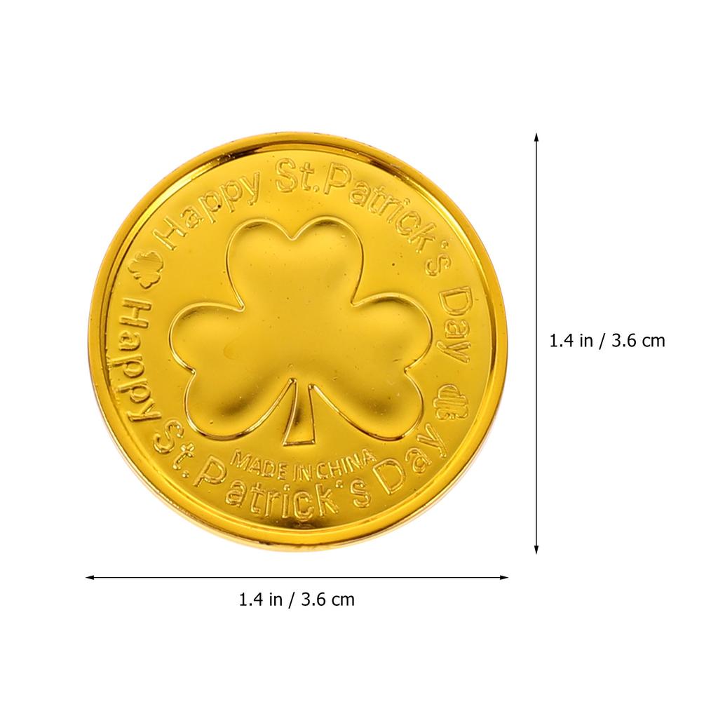 100Pcs Shamrock Decorative Plastic Coins St Patrick's Day Party Supplies Lucky Clover Table Scatter Decoration