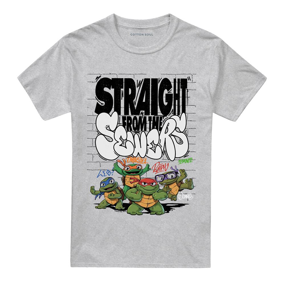 TMNT Unisex Adult Mutant Mayhem Straight From The Sewers Heather T-Shirt