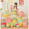 Milk Tea Juice Cup Plush Toy Office Strawberry Cushion Sleeping Pillow Gift
