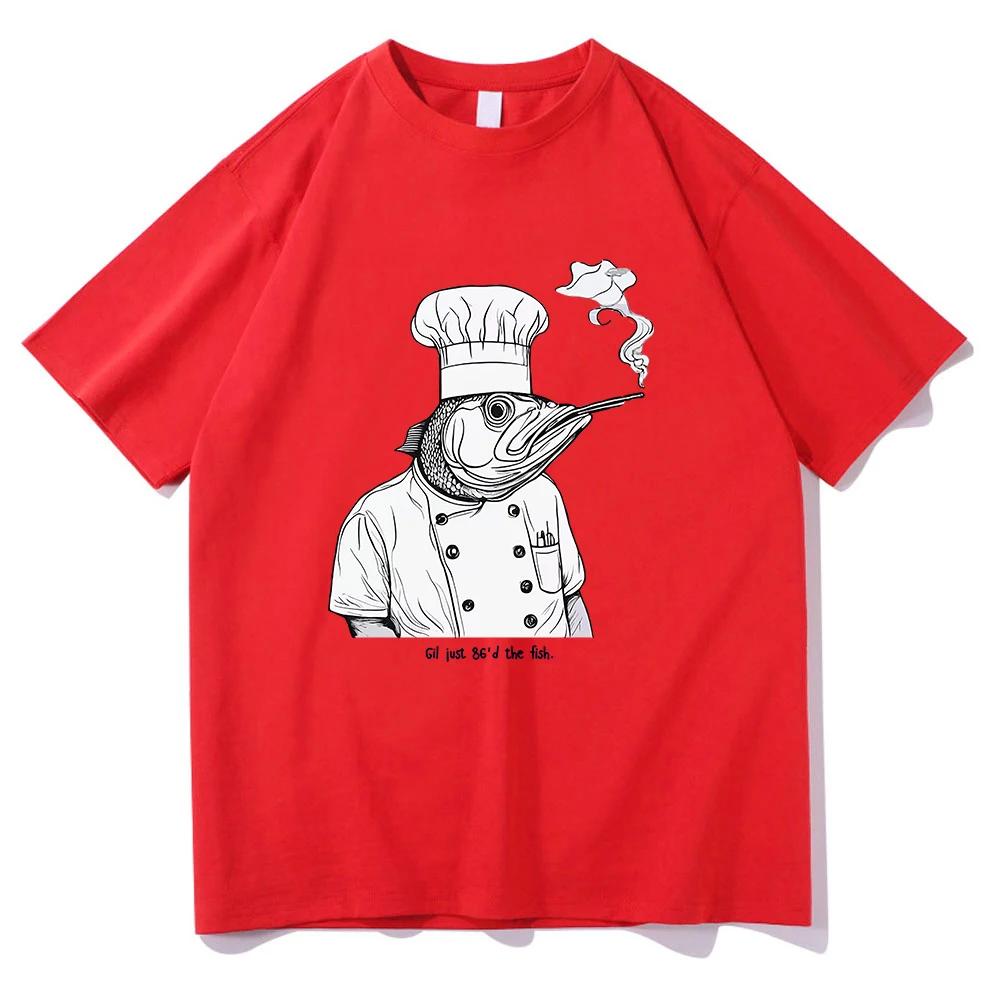 

Gil Just 86 d The Fish Tshirt Octopus Chef Funny Men/women Clothing Harajuku Clothes Summer Unisex Graphic T Shirts S