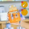 Water Bottle1011 New Children's Cartoon Water Cup Small Fat Cup Girls Portable Cup Strap Handle Plastic Cup