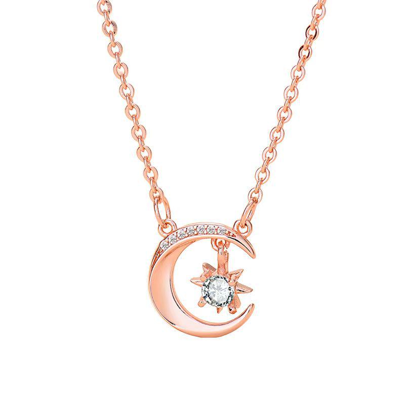 Collier Style Coréen Étoile et Lune: Chaîne de clavicule élégante et polyvalente pour femmes, cadeau de Noël parfait