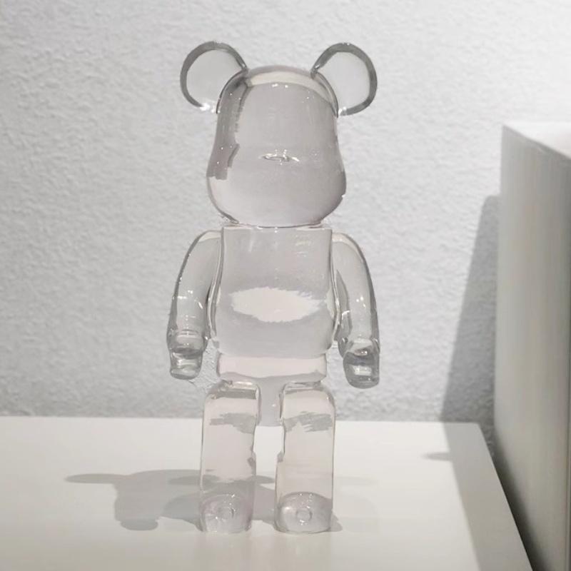 26cm Čirá Figurka Medvěda Pryskyřice Průhledná Socha Násilného Medvěda Estetická Socha Luxusní Dekorace Obývacího Pokoje Stolní Doplňky