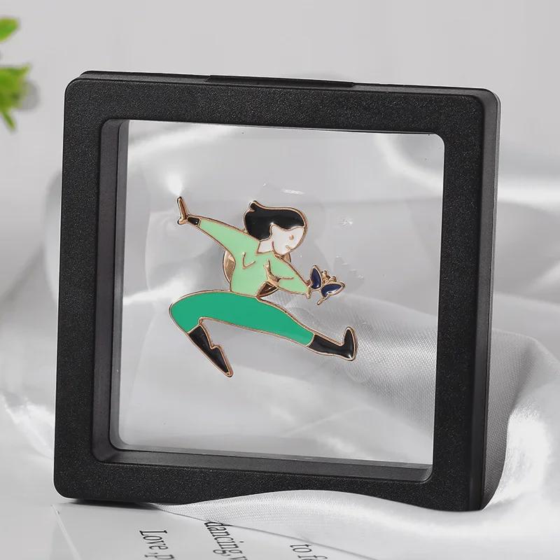 Kung Fu Kreslená slitinová brož: Trendy přívěsek s postavičkou s drip-paint efektem na tašky