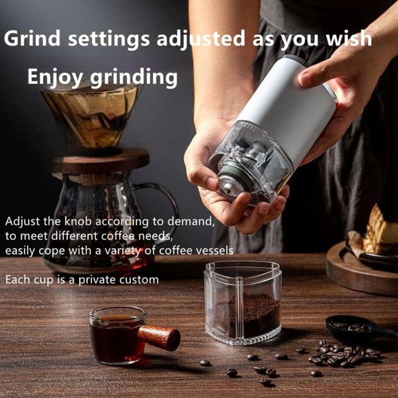 Electric Coffee Grinder Adjustable Grind Settings Plastic Coffee Mill Portable Coffee Bean Grinder for Outdoor Portable