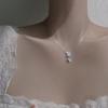 S925 Sterling Silver Epoxy Flower Necklace Women's Cross-border Girl Explosion Pendant 2024 New Light Luxury Niche Collarbone Chain